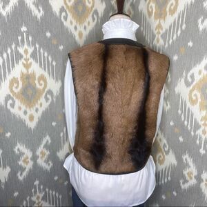 Ralph Lauren 2014 Pre Fall Ellery Goat  Shearling & Lamb Leather Trim Vest